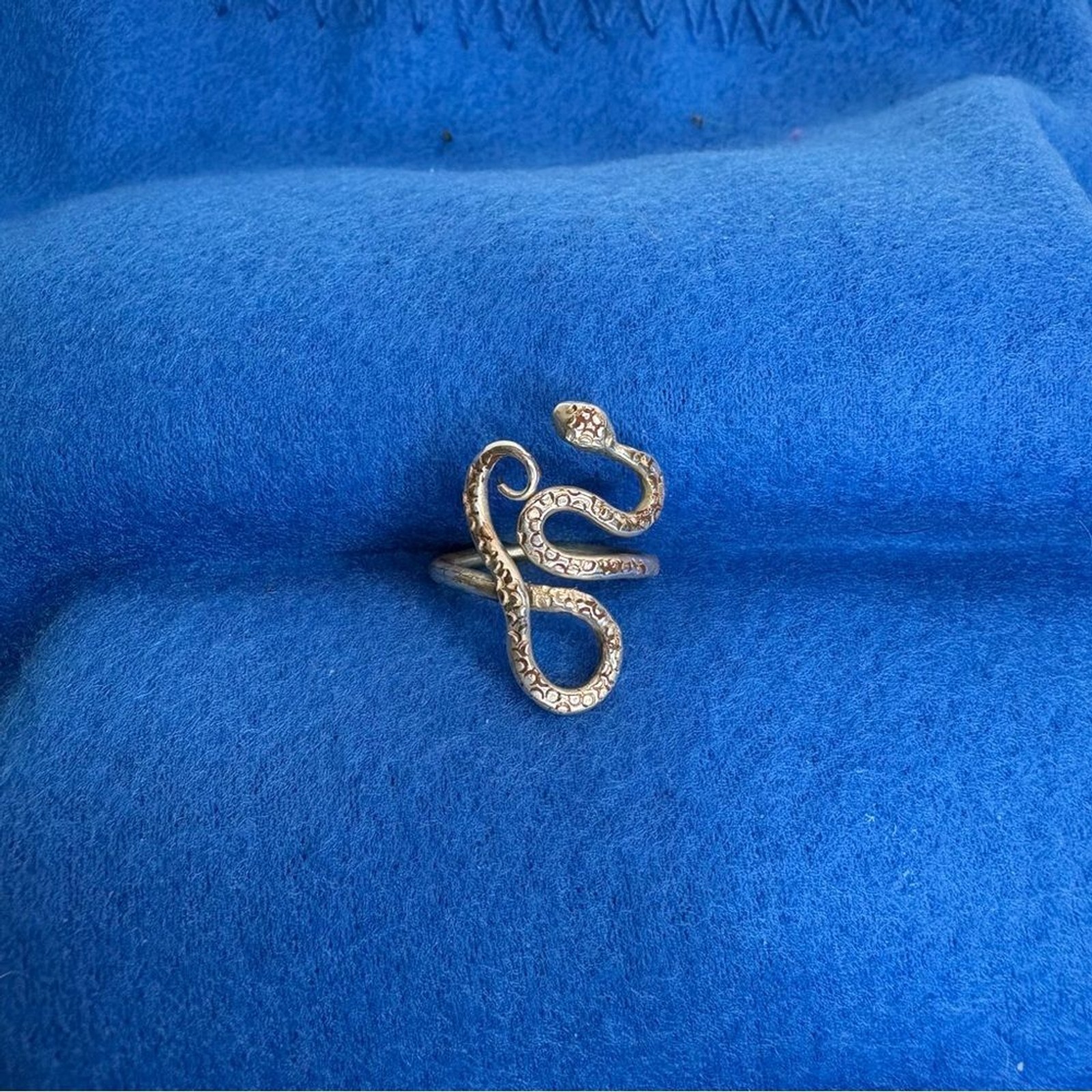 Hand Crafted One of a Kind Pure Silver Snake Ring Size 7