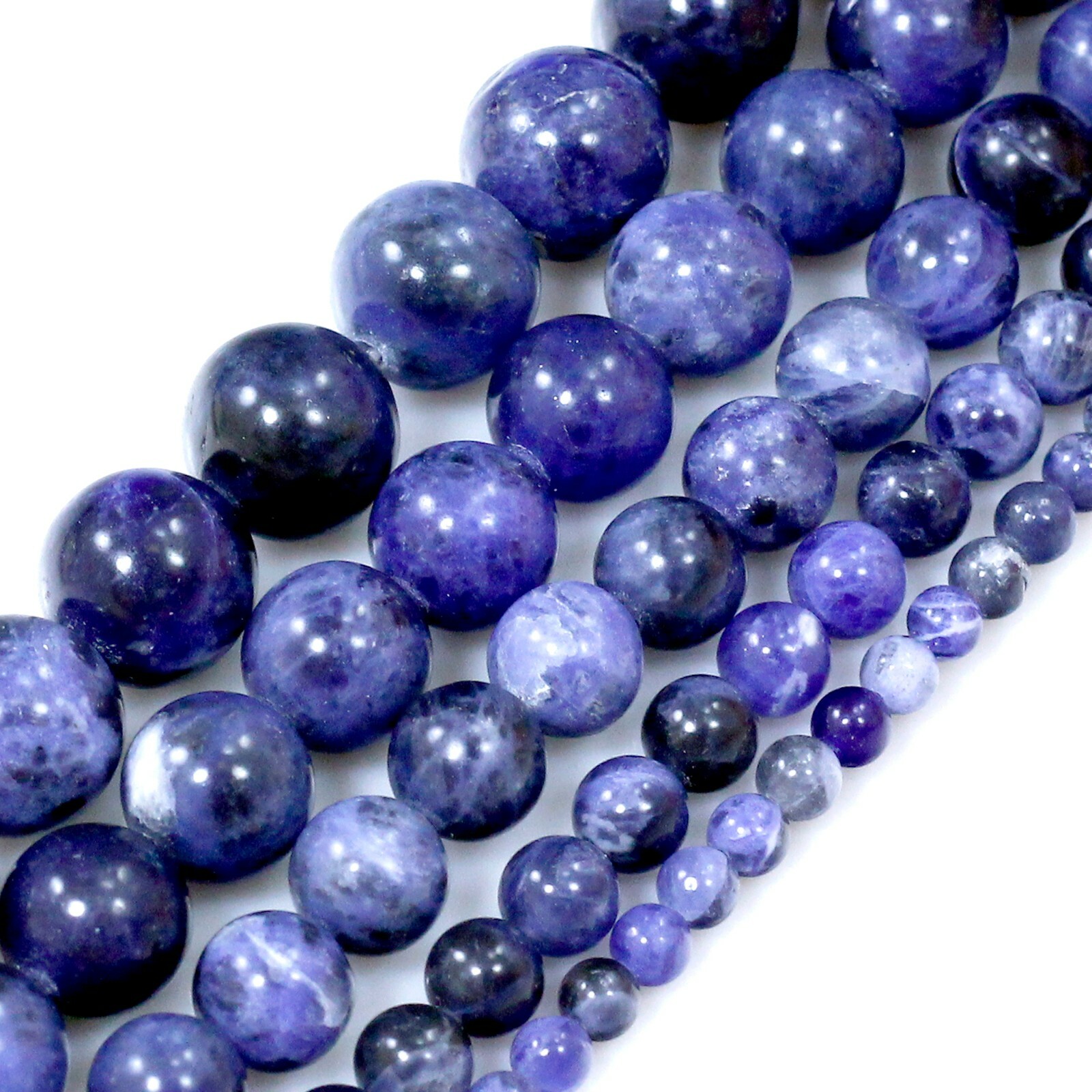 Natural Blue Sodalite Round Loose Bead 15″ Jewelry Making Free Ship Wholesale
