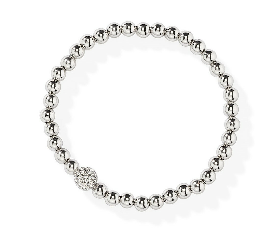 Park Lane MARS Stretch To Fit Bracelet Silver Bead Pave