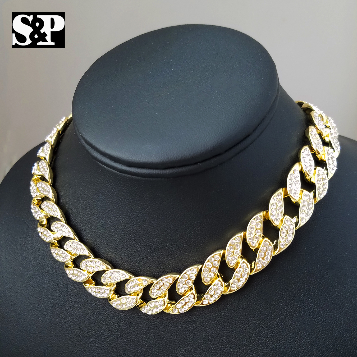 Hip Hop Large JOKER Pendant & 18″ Full Iced Miami Cuban Choker Chain Necklace