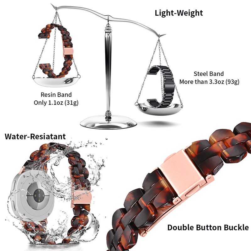 For Samsung Galaxy Watch 8/8 Classic Luxury Resin Stainless Steel Watch Band