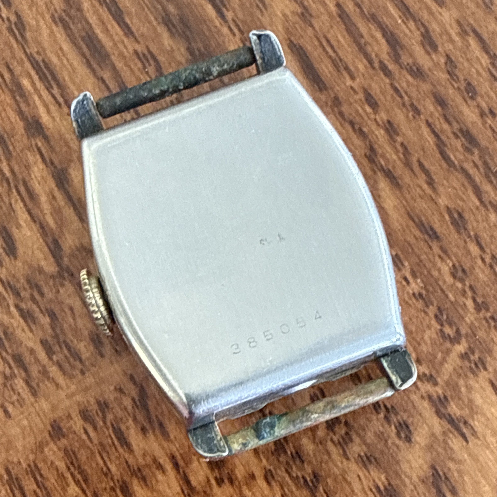 Kelton Vintage 1940s 7 Jewels Manual Wind Rectangle Watch Green Leather Strap