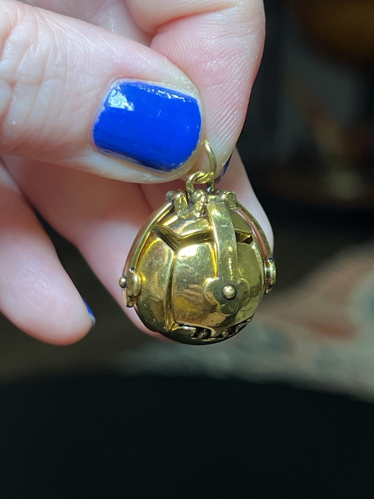 Victorian Style 14k Gold Plated Masonic Freemason Folding Orb Ball Cross Pendant