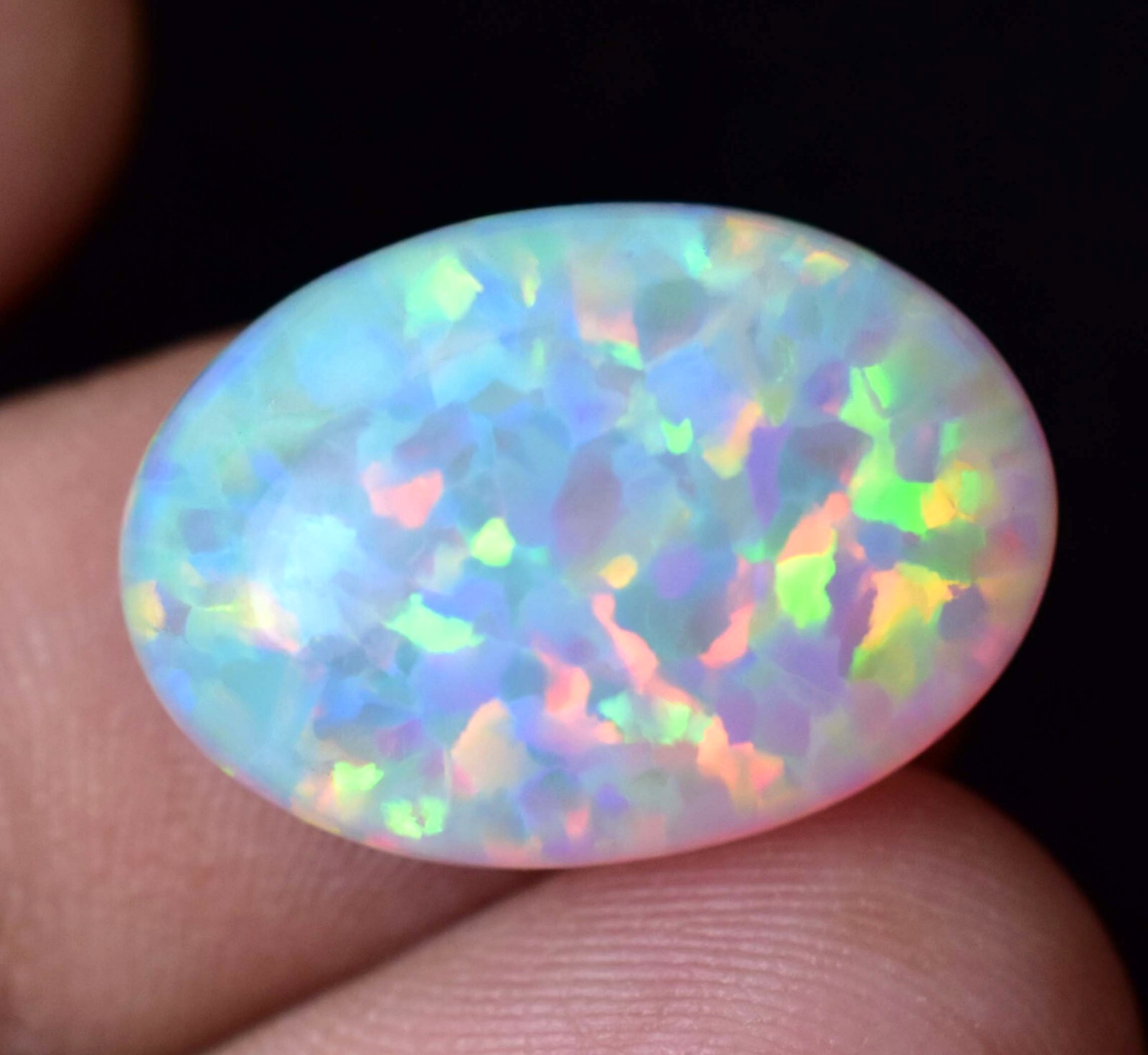 Natural Ethiopian Fire Opal 11.70 CT Certified Play Of Color 19 X 13 MM Gemstone