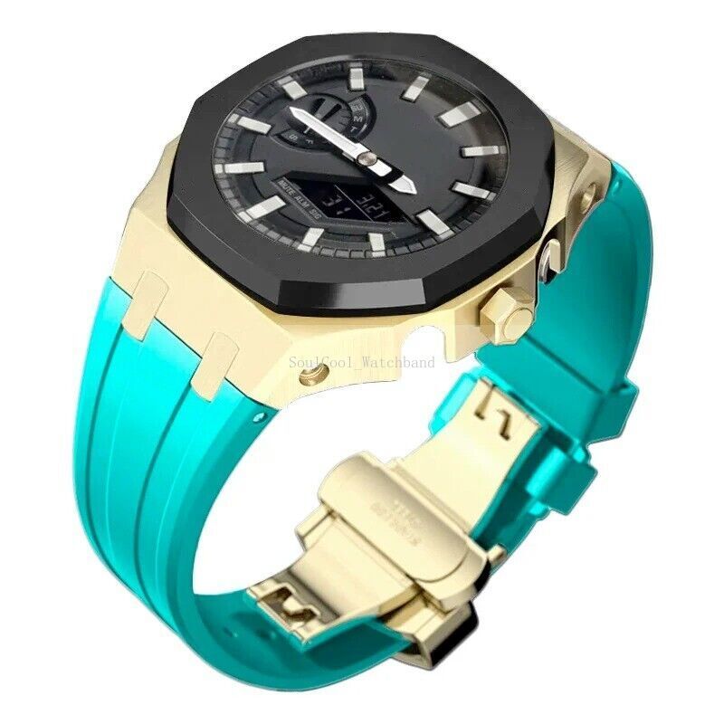 Gen 5th Metal Watch Bezel Case Mod Kit With Rubber Band For Casioak GA 2100/2110