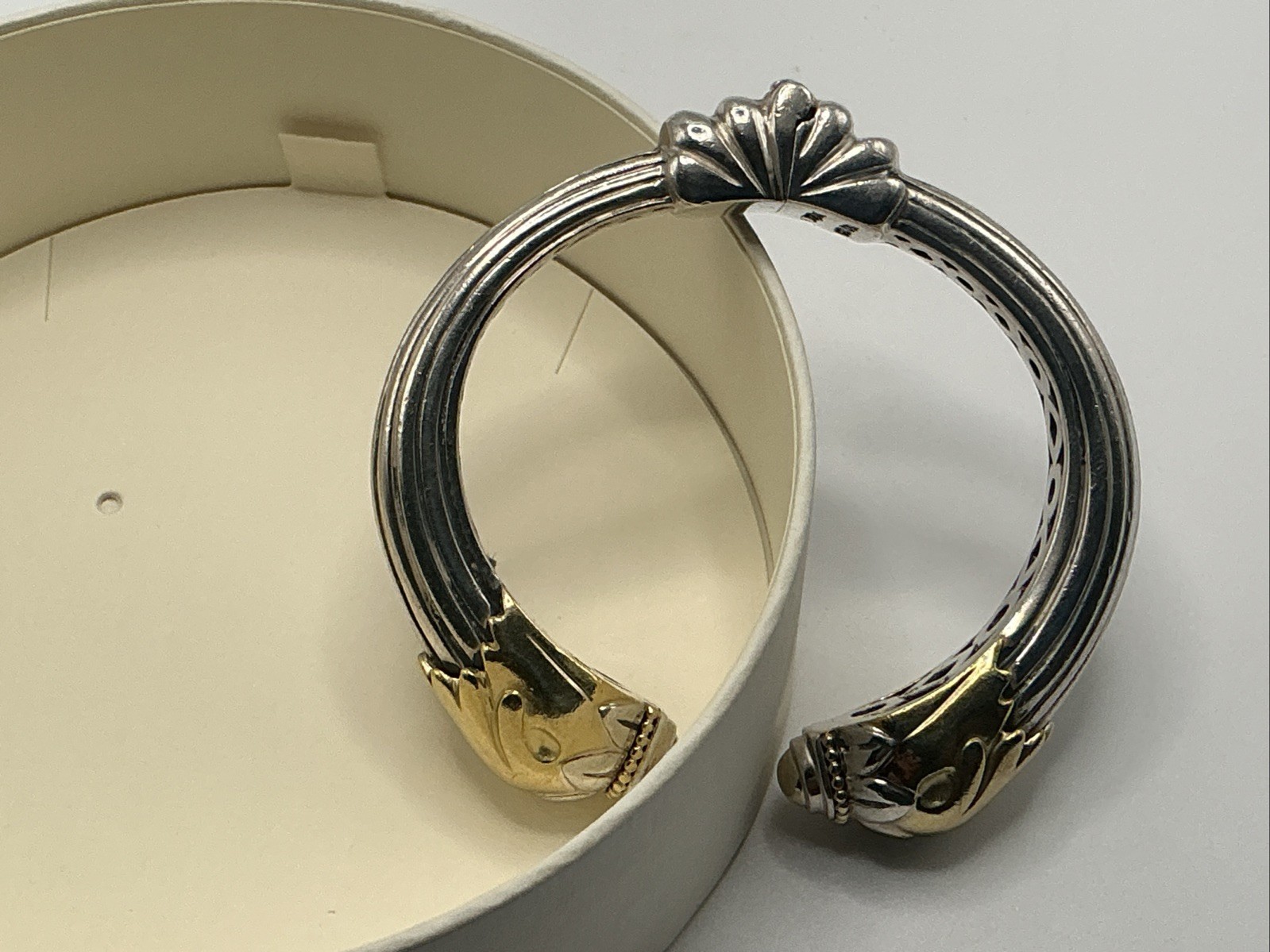 LAGOS CAVIAR Sterling Silver And 18K Gold Hinged Cuff Bracelet 750 And 925