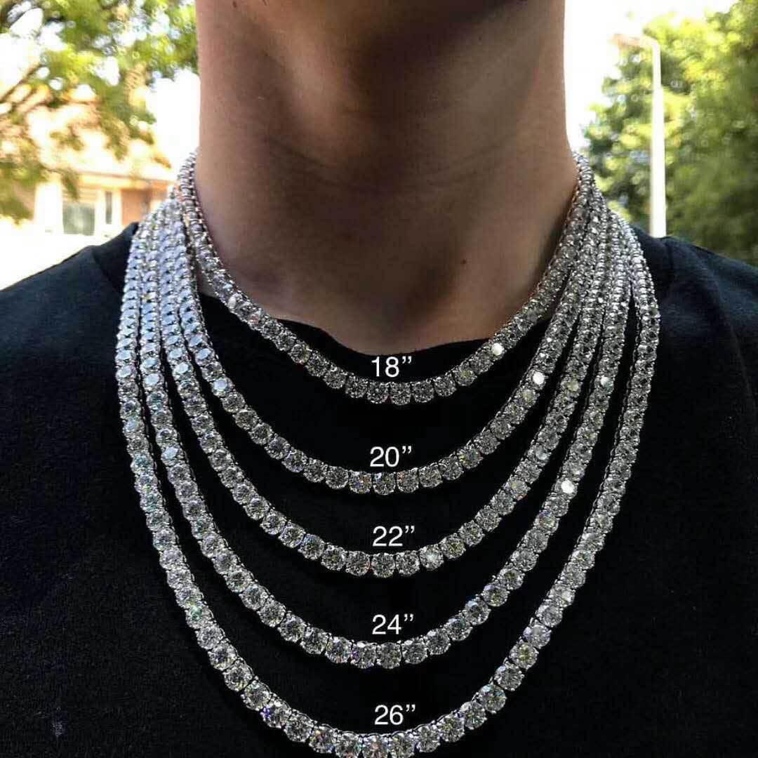 14K Gold Silver Plated Tennis Chain Choker ICED CZ Hip Hop Necklace 5MM Jewelry