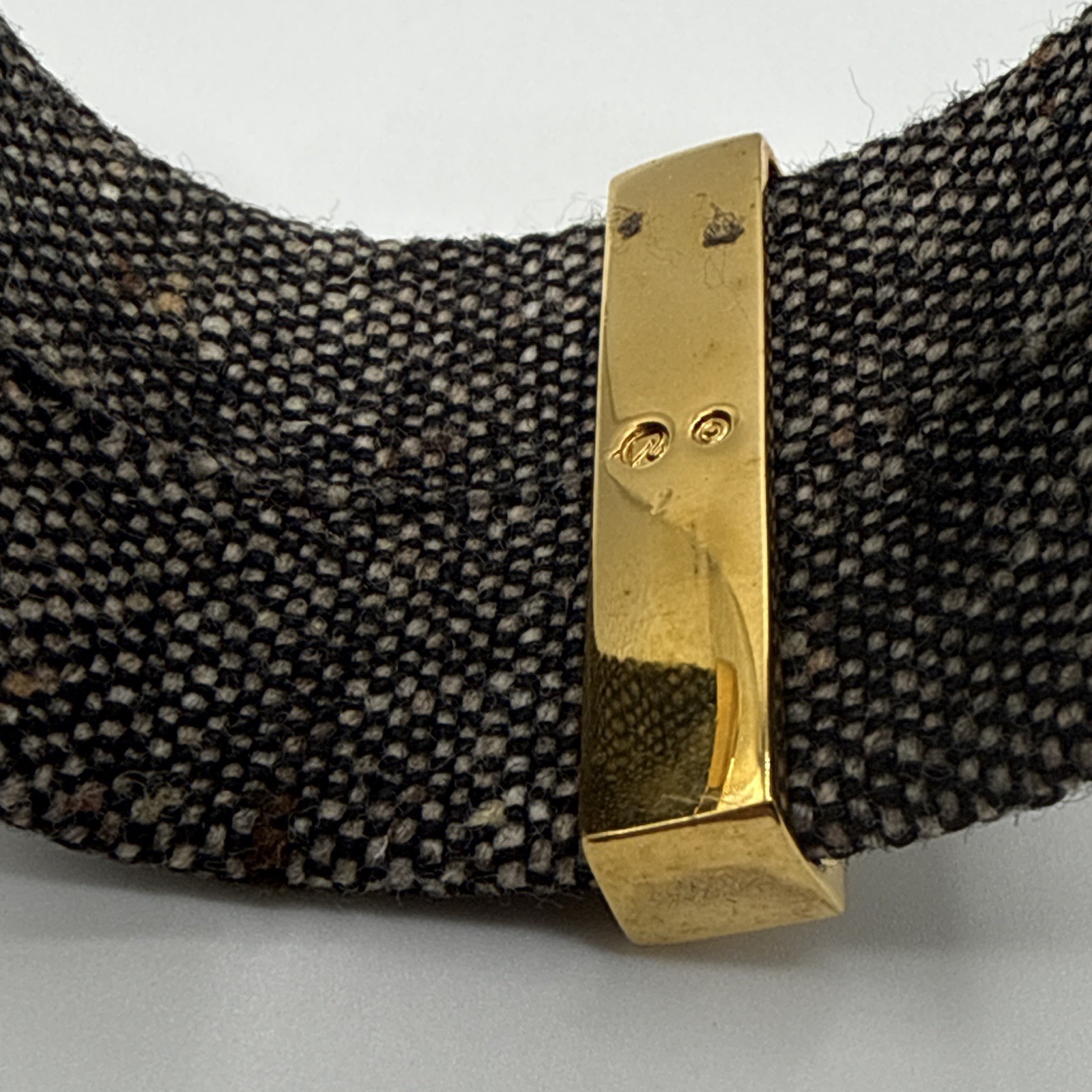 Alcantara Fabric Cuff Bracelet with Gold-Tone Accent Bar