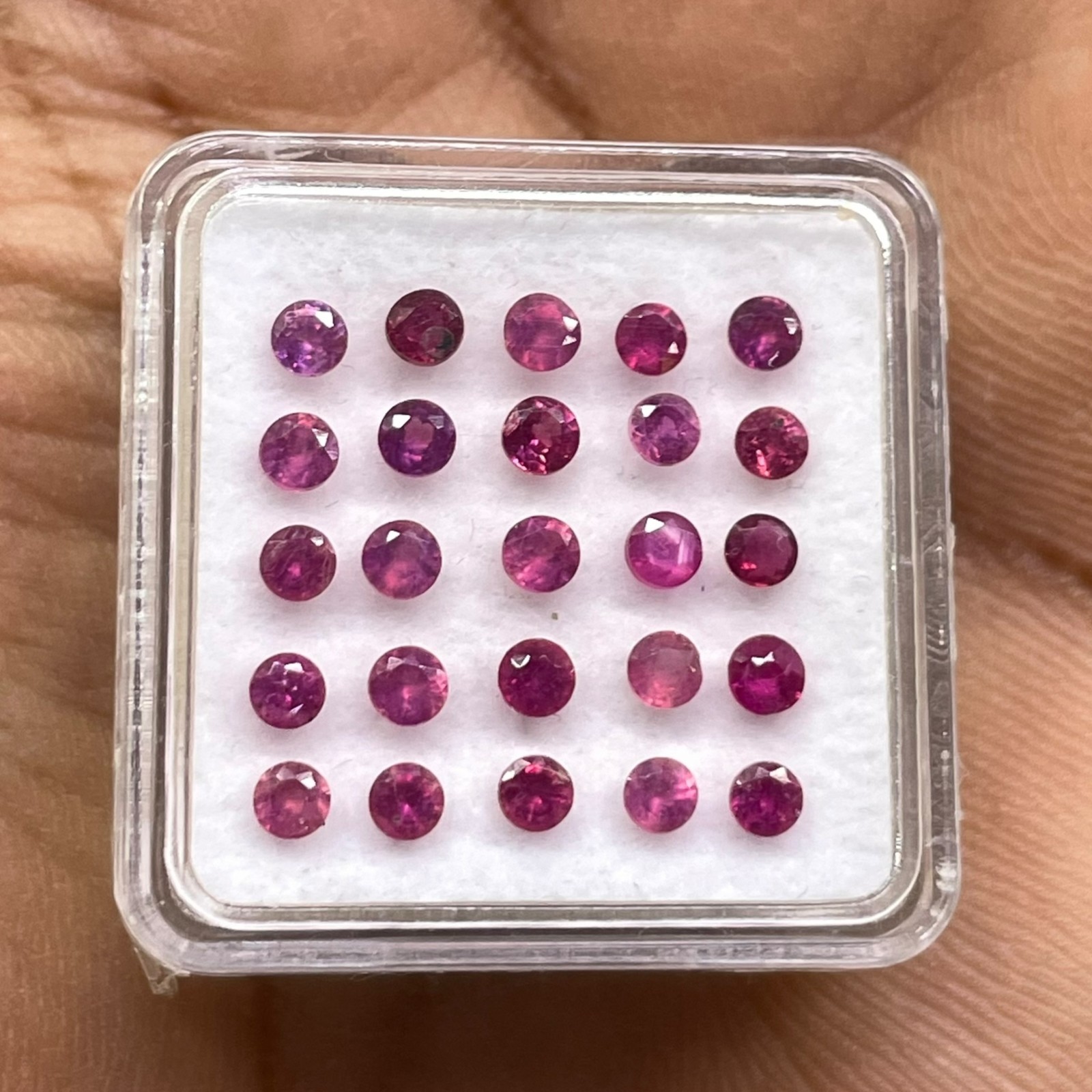 25 Pcs Natural Ruby Round Cut 2.4mm Stunning Red Transparent Loose Gemstones Lot