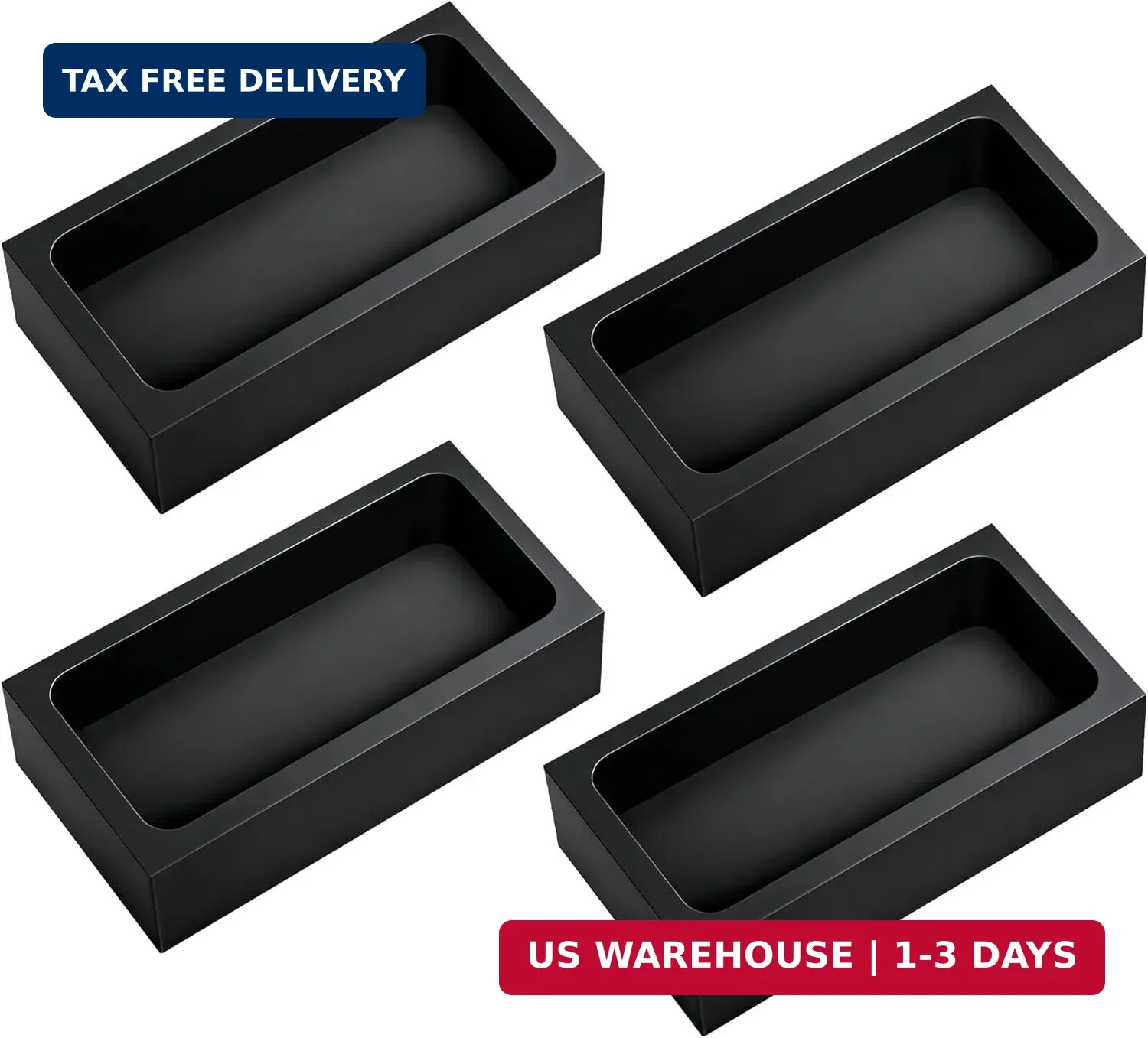 4 Pcs 1Kg High-Purity Graphite Ingot Molds for Casting Gold Silver Aluminum Copp