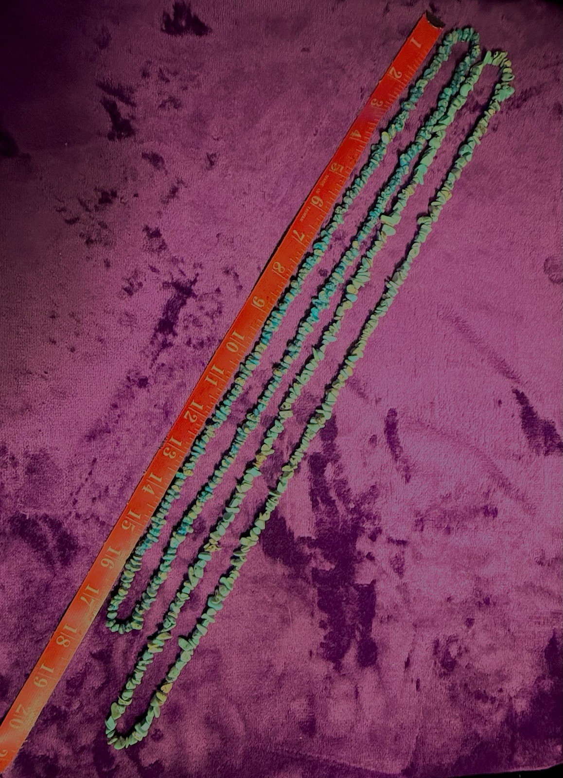 Two Vintage Southwestern Turquoise Chip Necklaces 35” & 40” 114g