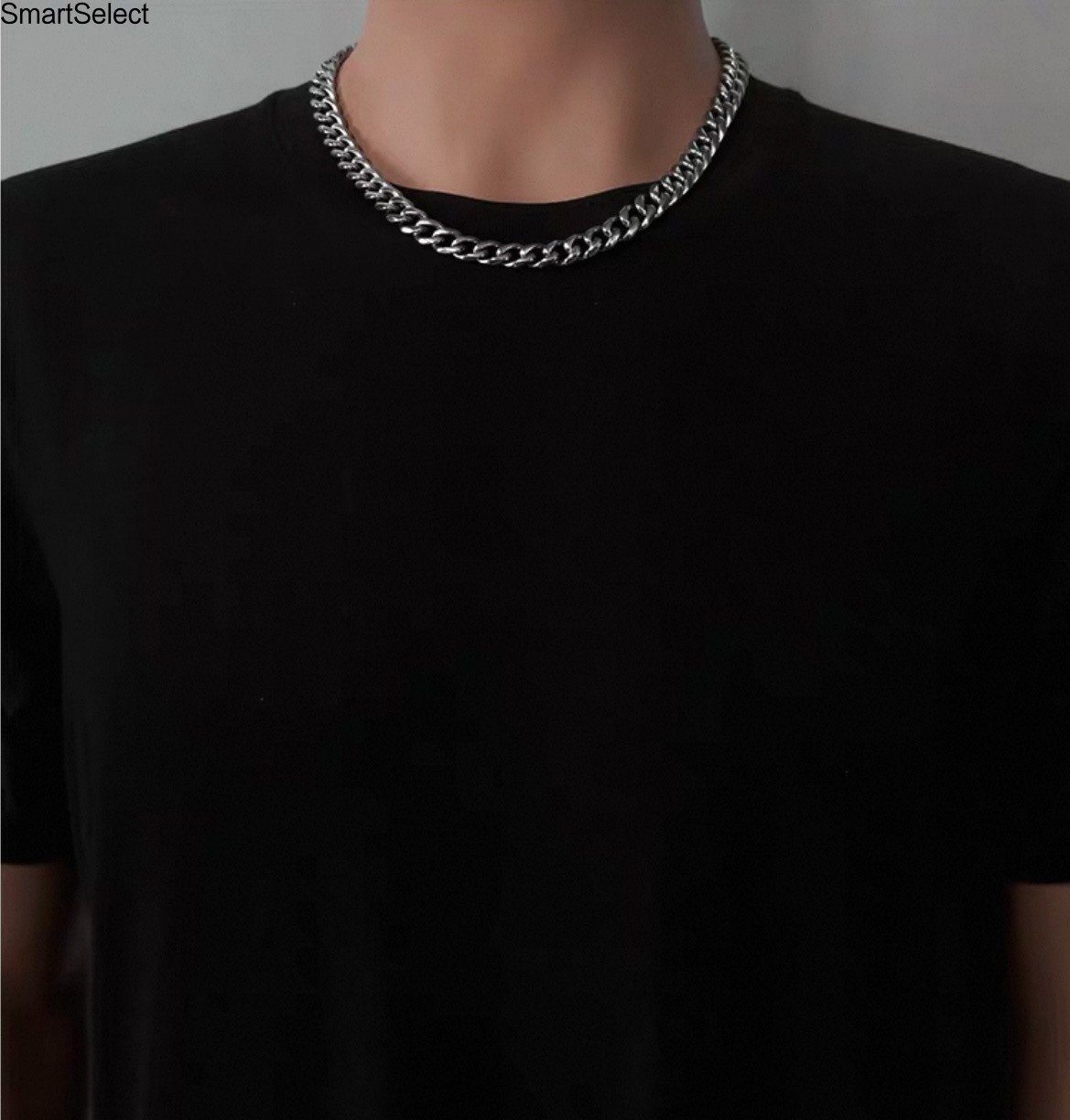 Wide 10.5mel2 Pure Titanium Necklace Polished 6-Side 25.6″ Anti Allergic Stylish