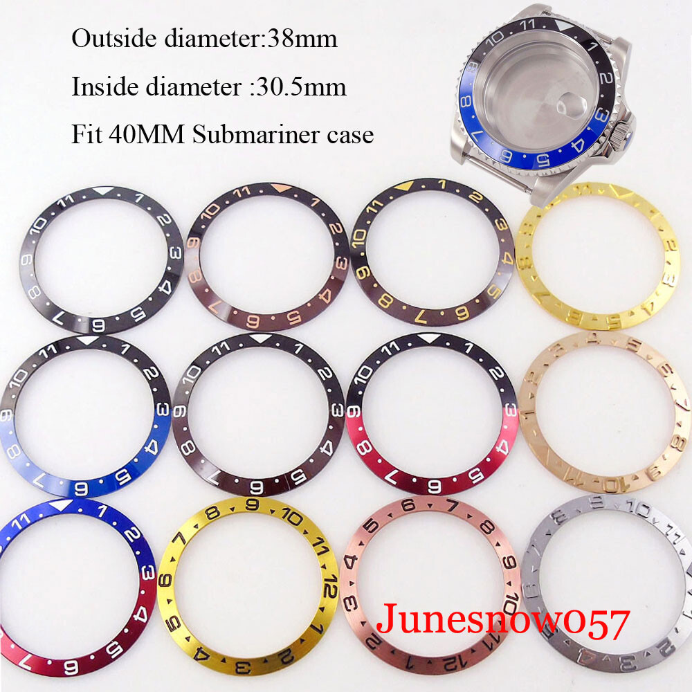 12 Hours 38mm*30.5mm Watch Bezel Insert Ceramic Alloy Steel Ring Slope Rose Gold