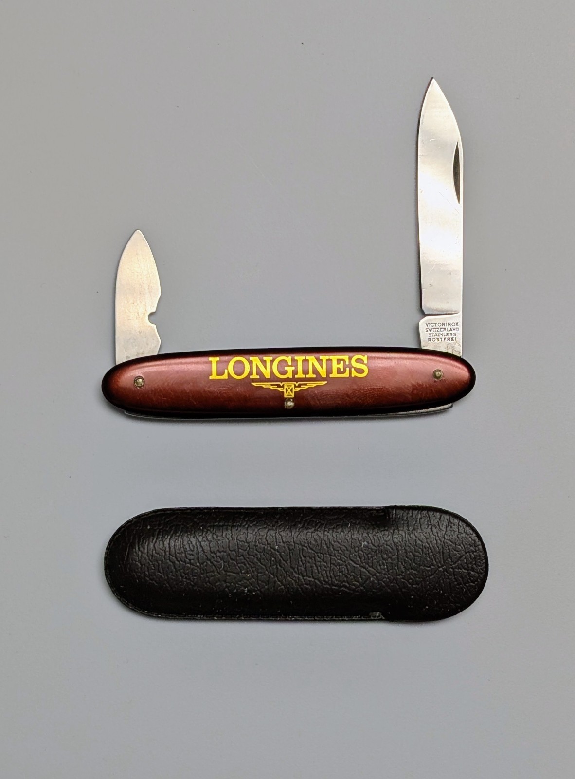 Longines Watch Maker Victorinox Pocket Knife 2 Blades Swiss Stainless Rostfrei