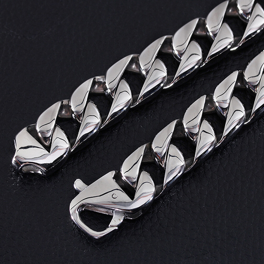 High Polished Mens Chain 316L Stainless Steel Curb Link Necklace Christmas Gift