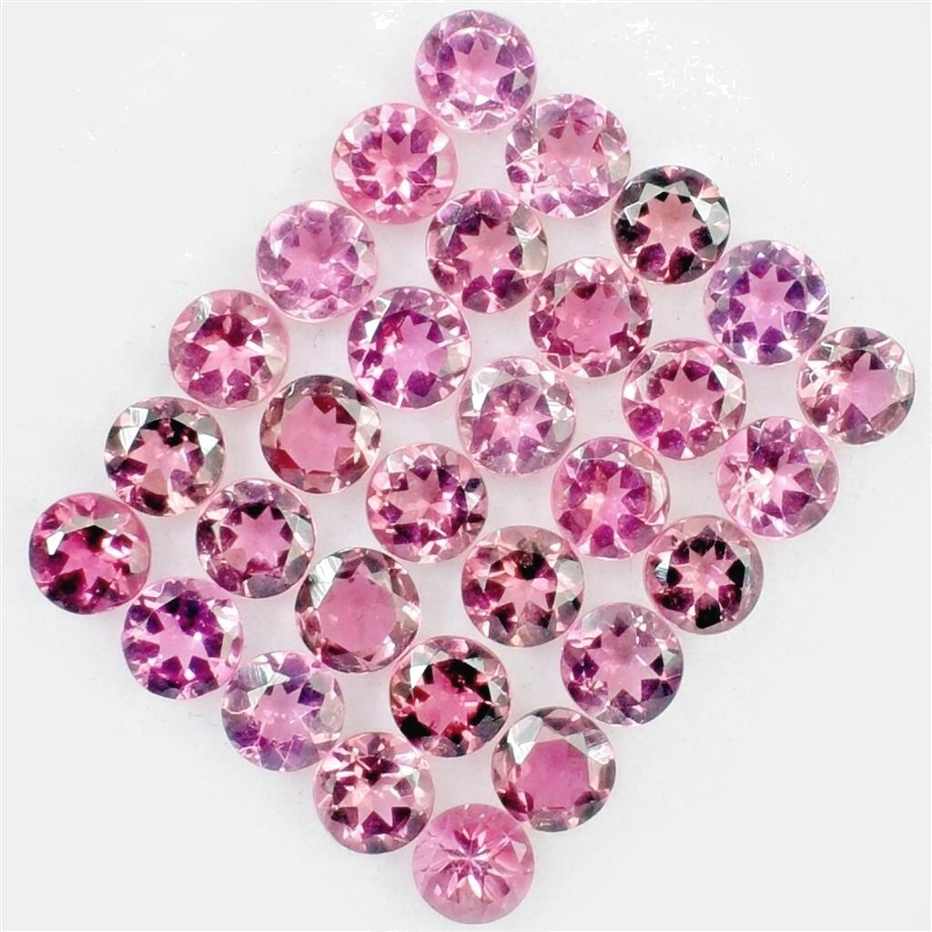 Wholesale Lot 3mm to 4mm Round Natural Pink Tourmaline Loose Calibrated Gemstone