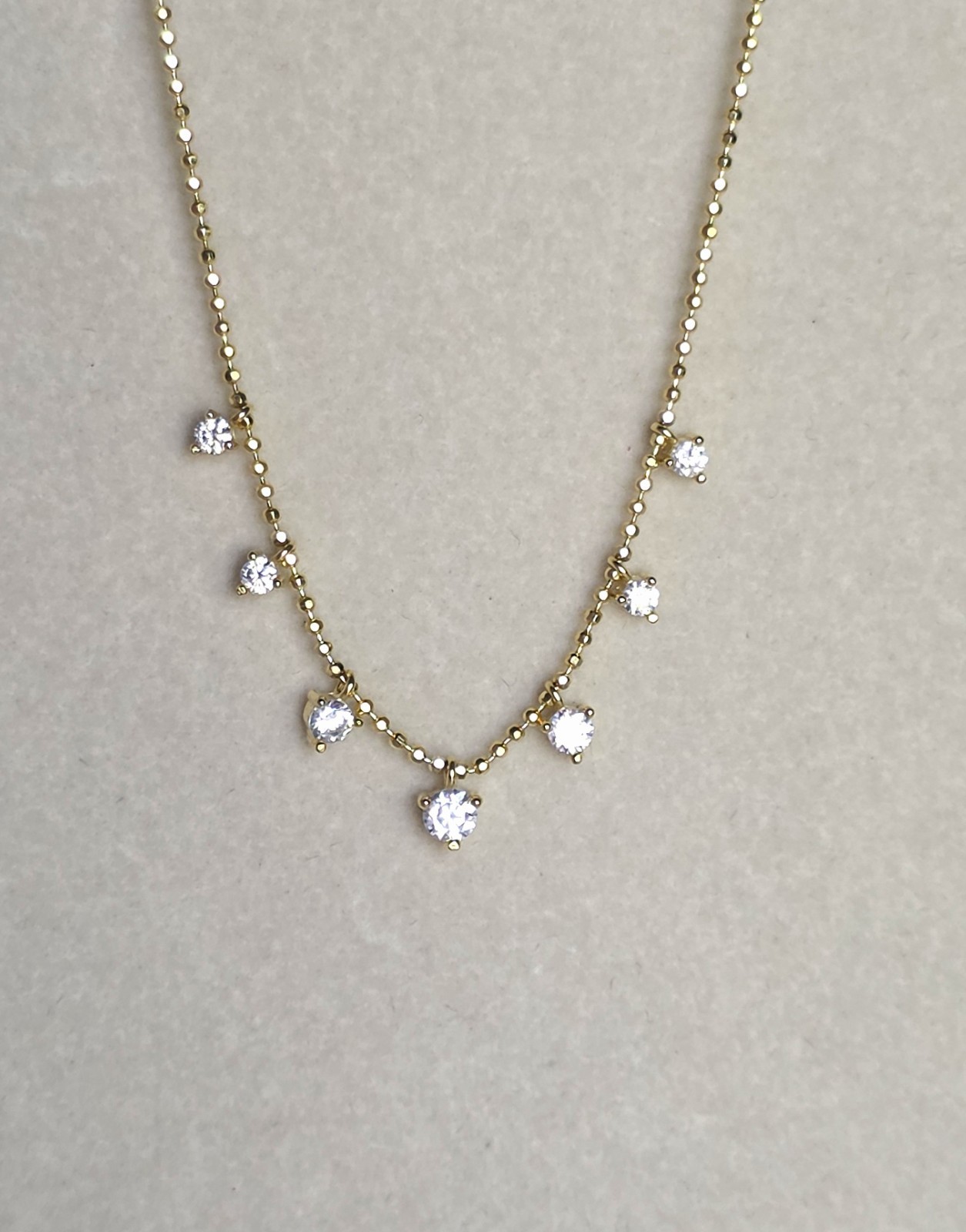 Argento Vivo AV925 18K Gold Sterling Silver CZ Necklace NWT