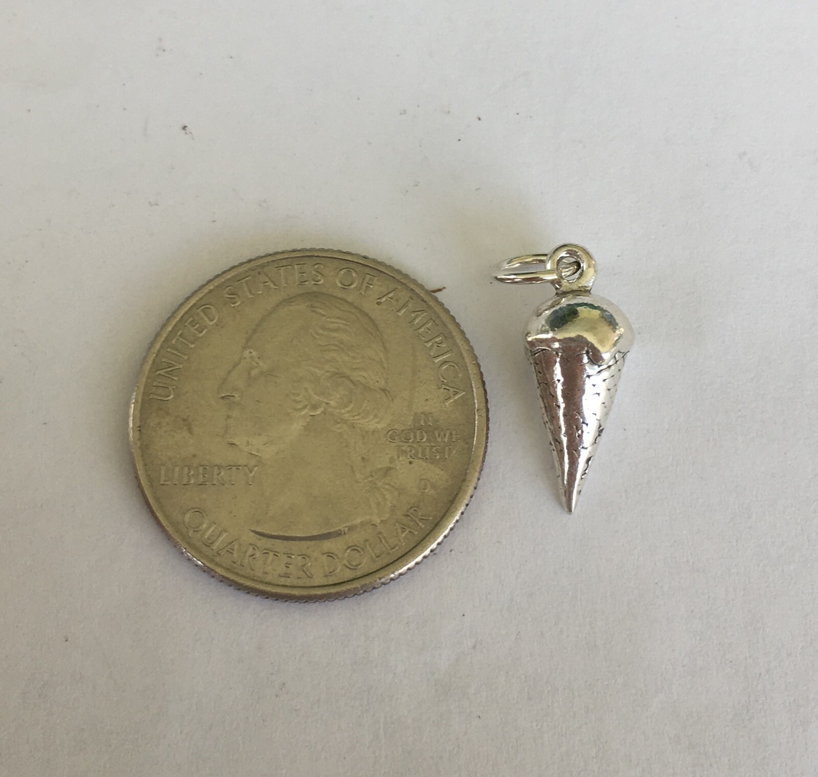 Small sterling silver 18mm ice cream cone charm