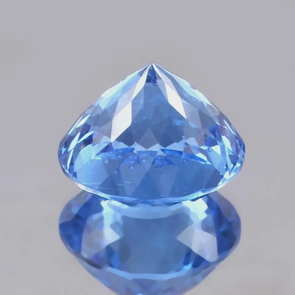 Natural Santa Maria Blue Aquamarine 12×12 mm Round Cut Gemstone Certified