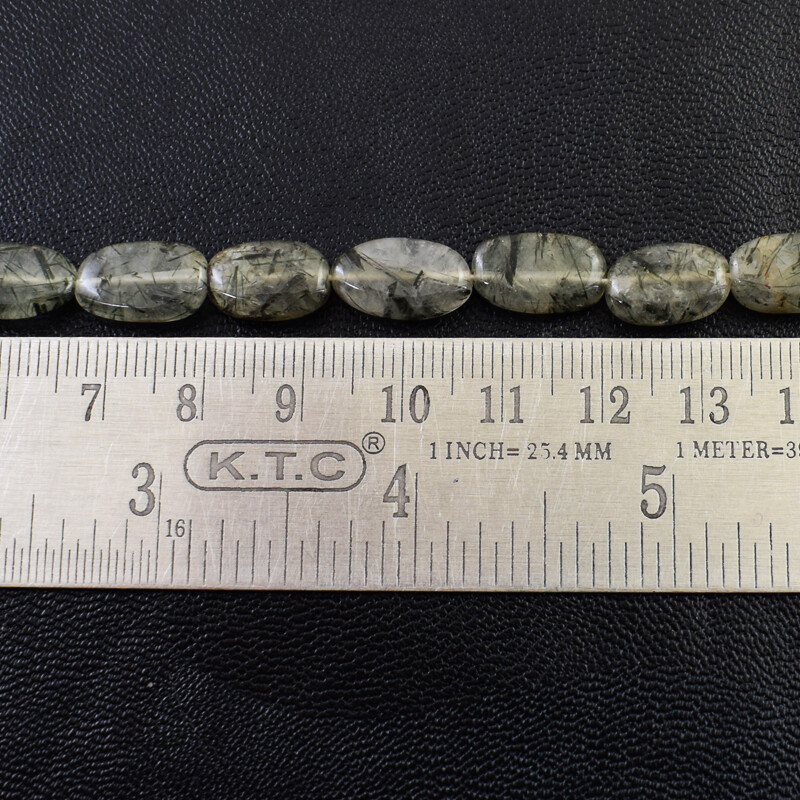 100.00 Cts / 13 Inches Natural Rutile Quartz Oval Shape Beads Strand NE-09E201