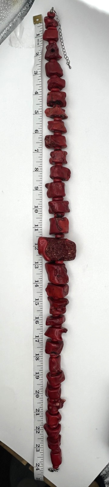 Raw branch coral necklace 15.8 ounces.