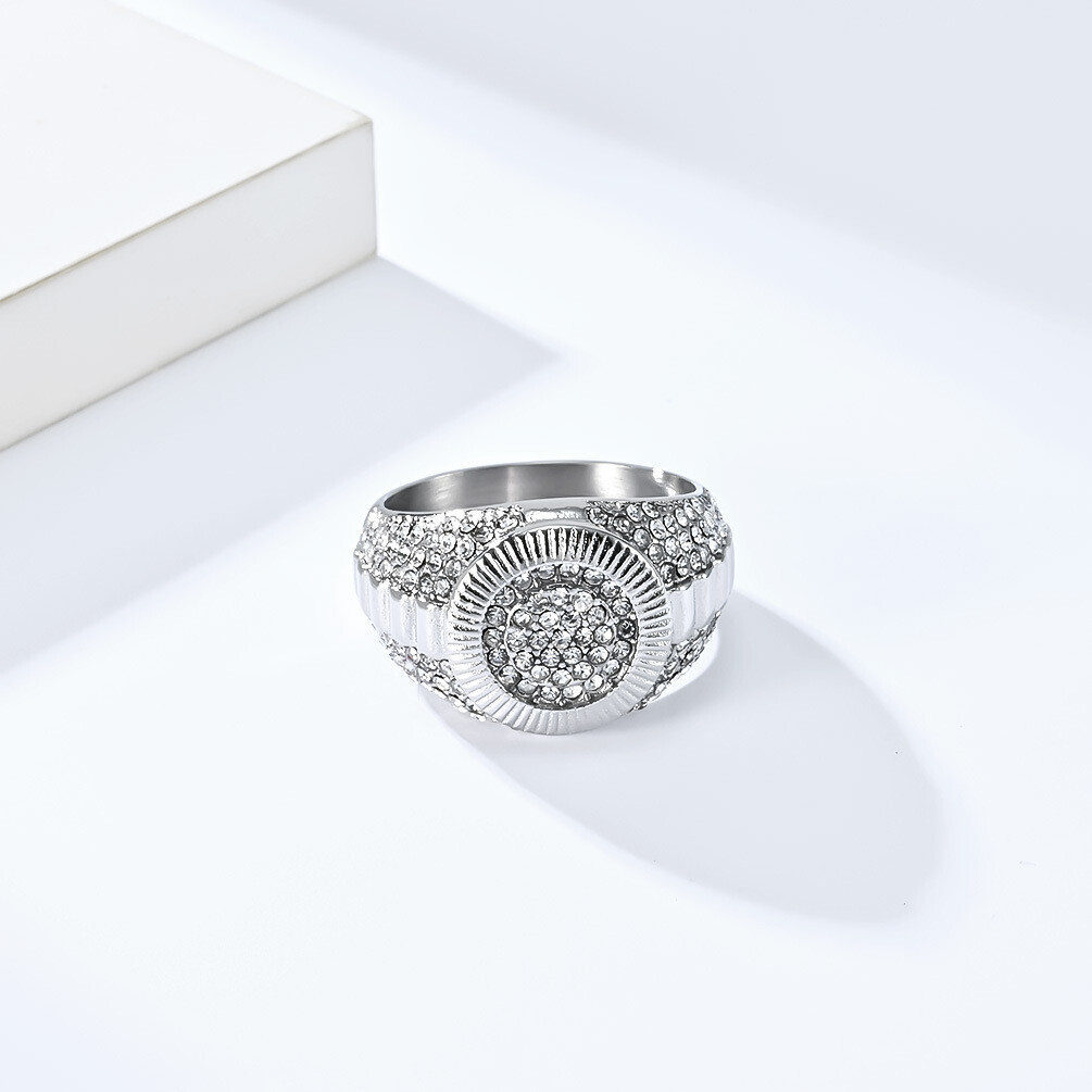Men Band Ring Stainless Steel Signet Wedding Statement Cocktail Party Gift