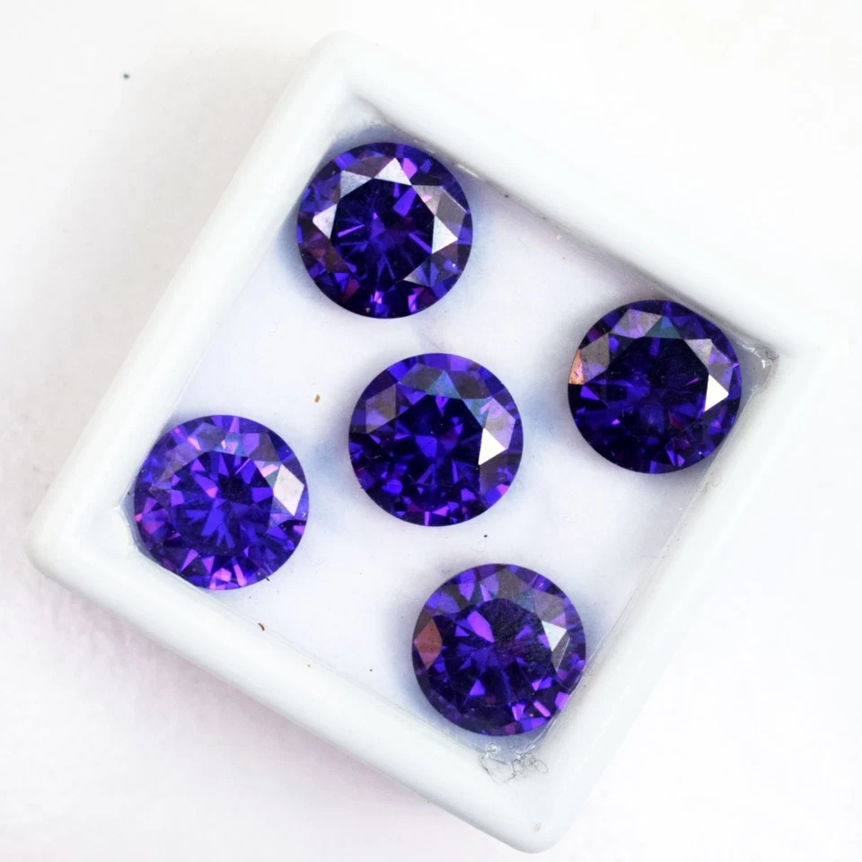 52.00 Carat Flawless Purple Amethyst Round Cut Certified 5 Pcs Gemstone Lot