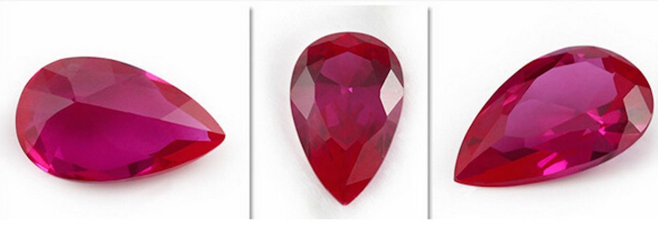 Lab Created Ruby Corundum Pear Faceted AAA Loose Gemstones (4x3mm – 18x13mm)