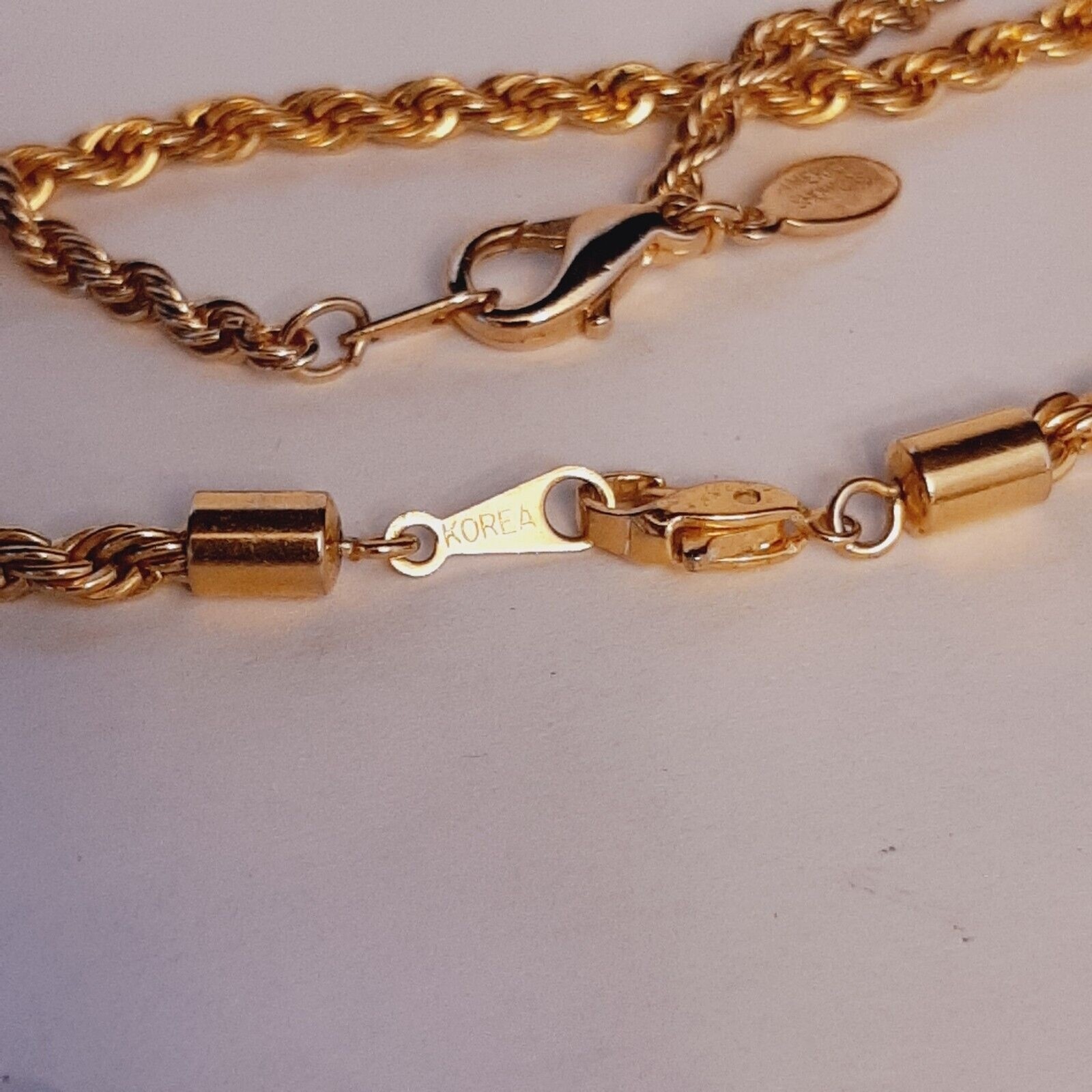 Fashion Korean Twisted Link Chain Bracelet and Necklace Set Gold Tone