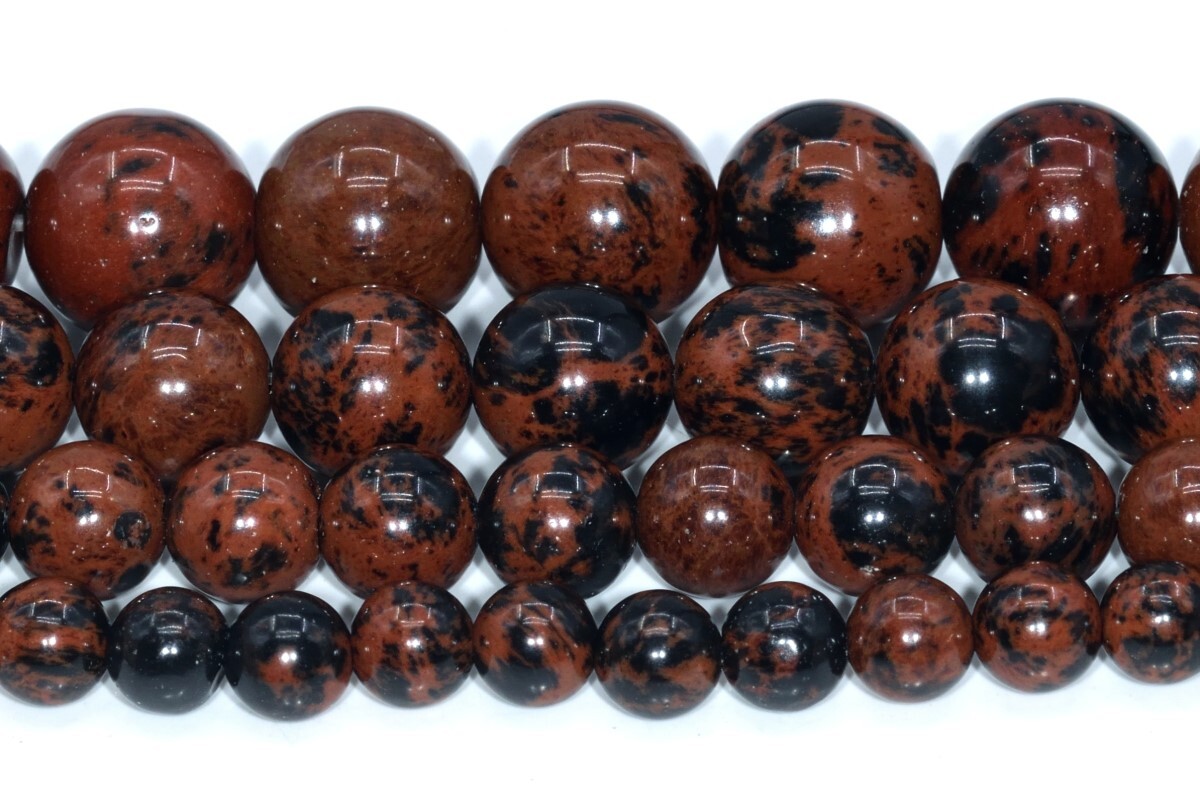 Natural Mahogany Obsidian Beads Grade AAA Round Loose Beads 6/7-8/12/15-16MM