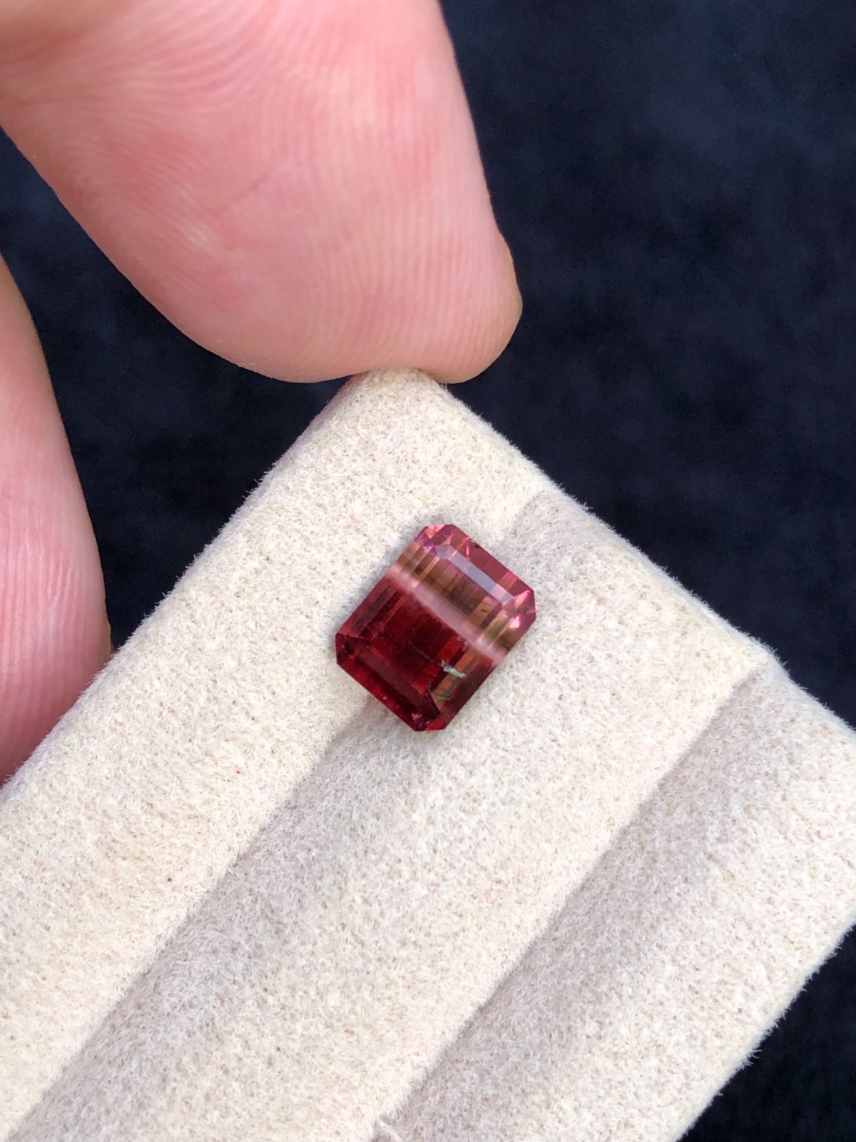 Emerald Cut Quad Color Natural Tourmaline Gemstone: 1.8 Carats