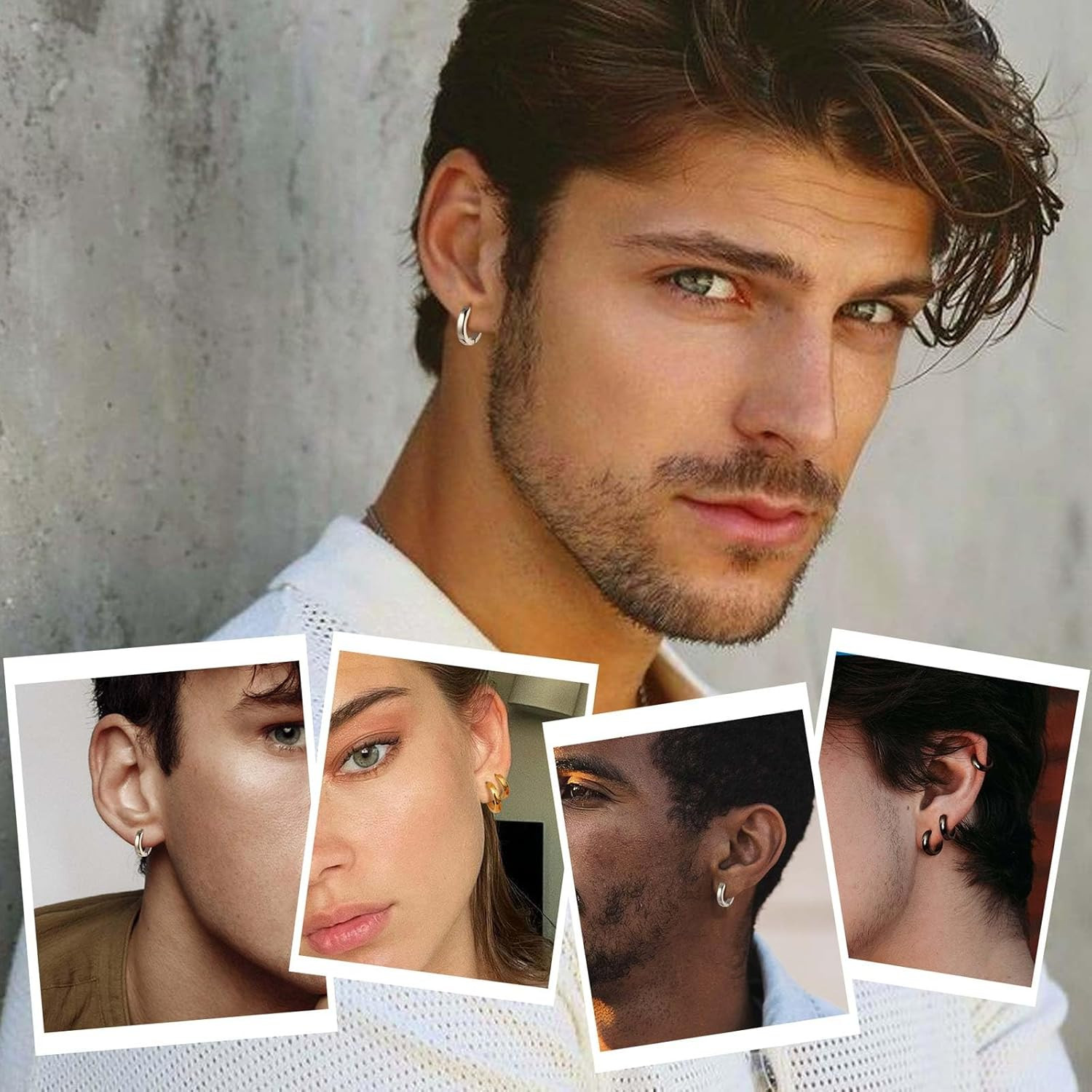 Hypoallergenic Small Hoop Earrings for Men Women 316L Surgical Stainless Steel G