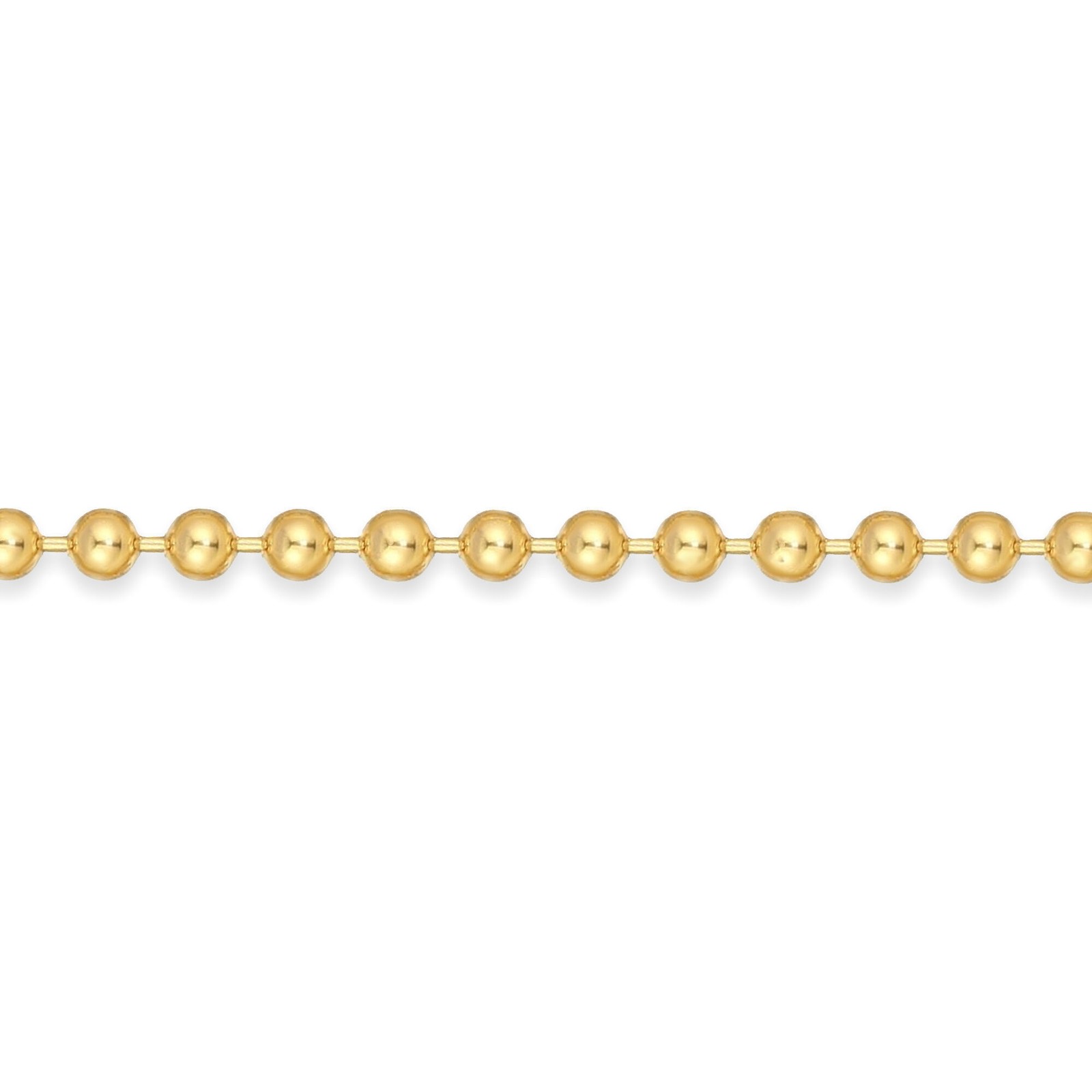 Gold Ion Plated Stainless Steel 8MM Ball Chain Necklace – 20-30″ Lobster Claw