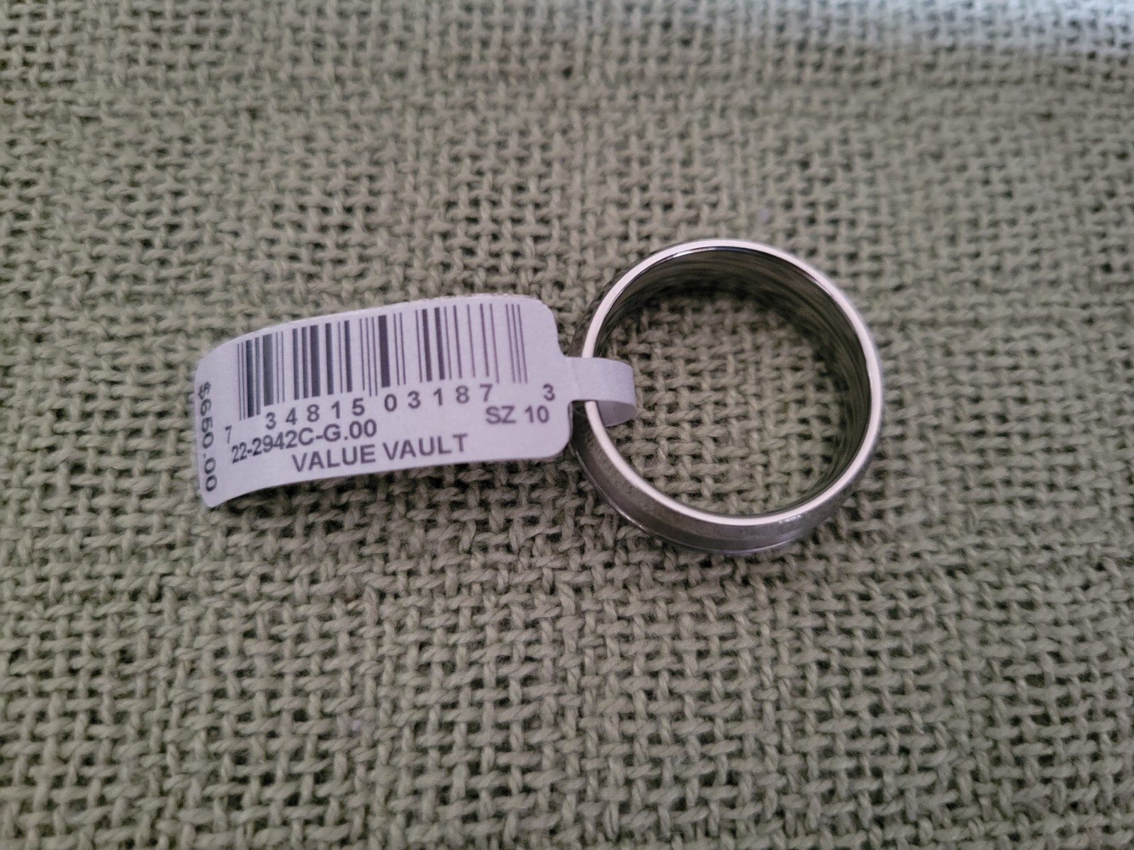 Grey Tungsten 9.5 Size Triton Engagement Ring 8mm Diamond Band New In Box