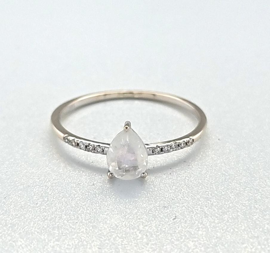White Stone Lady’s Stone & Diamond Ring 6 Diamonds .024 Carat T.W. (GAL156791)