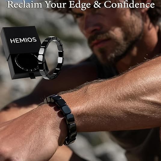 2× Hematite Bracelet Hemios Hematite Hemys Black Beaded Healing Energy Gifts USA