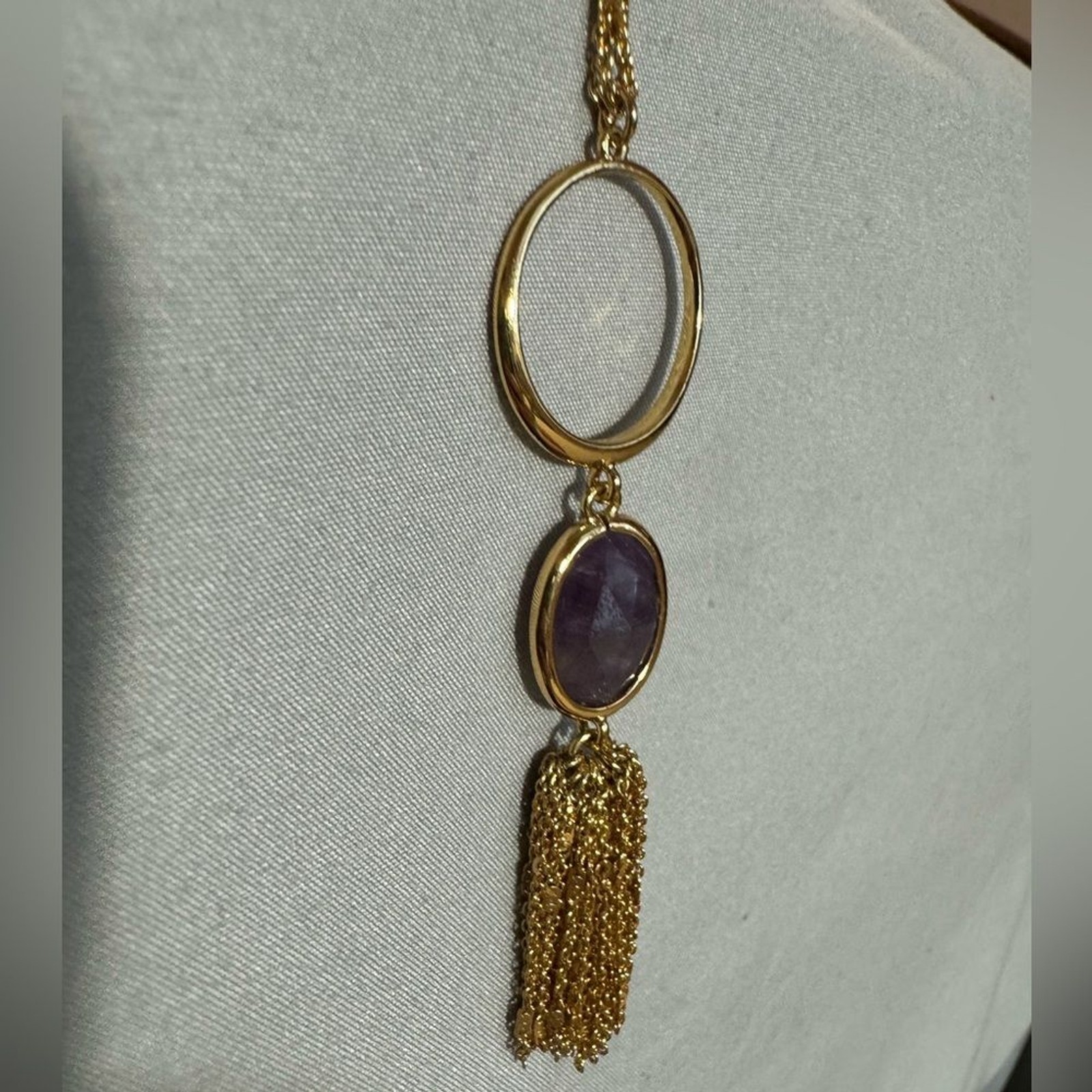Kate Spade New York Quartz Cascade Pendant Necklace | Purple Stone | 22” | NWT