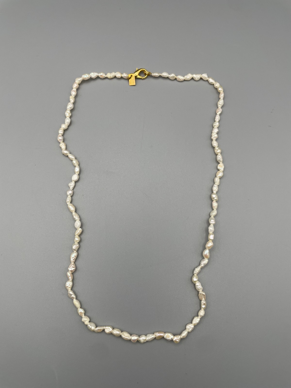 VPCP Paris Designer Pearl Necklace Real Baroque Pearls White Gold Effect Signed