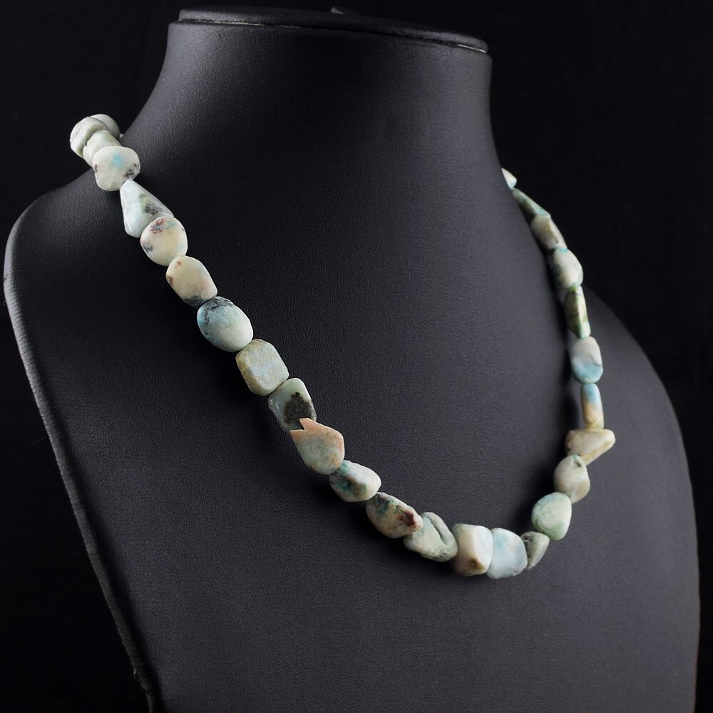 Top Grade Selling Larimar 218.00 Cts Beaded Womens Necklace VK 30 E614