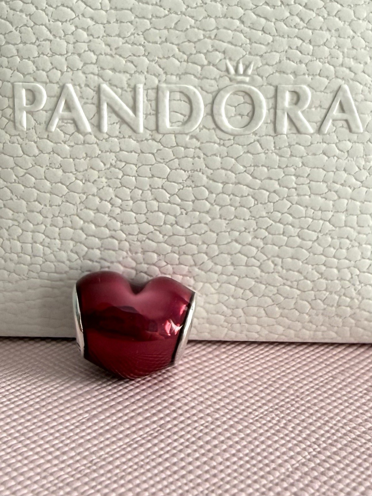 Pandora SSilver In My Heart, Fuschia Enamel Charm Valentine#791814EN62 Authentic