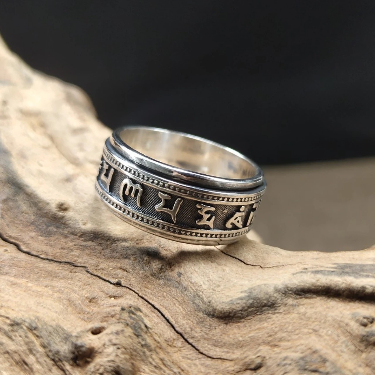 925 Sterling Silver Dragon Spinner Ring Double Layer Rotatable Men Women Gift