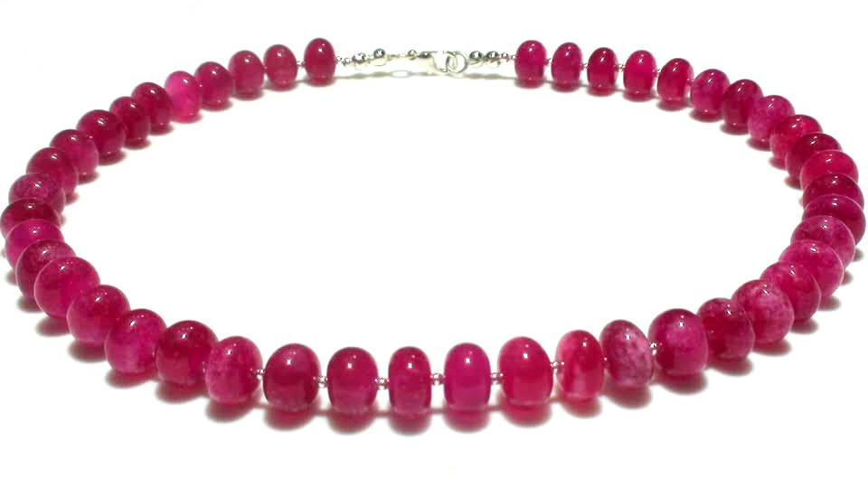 283.00 carat Natural Ruby 925 Sterling Silver Necklace.