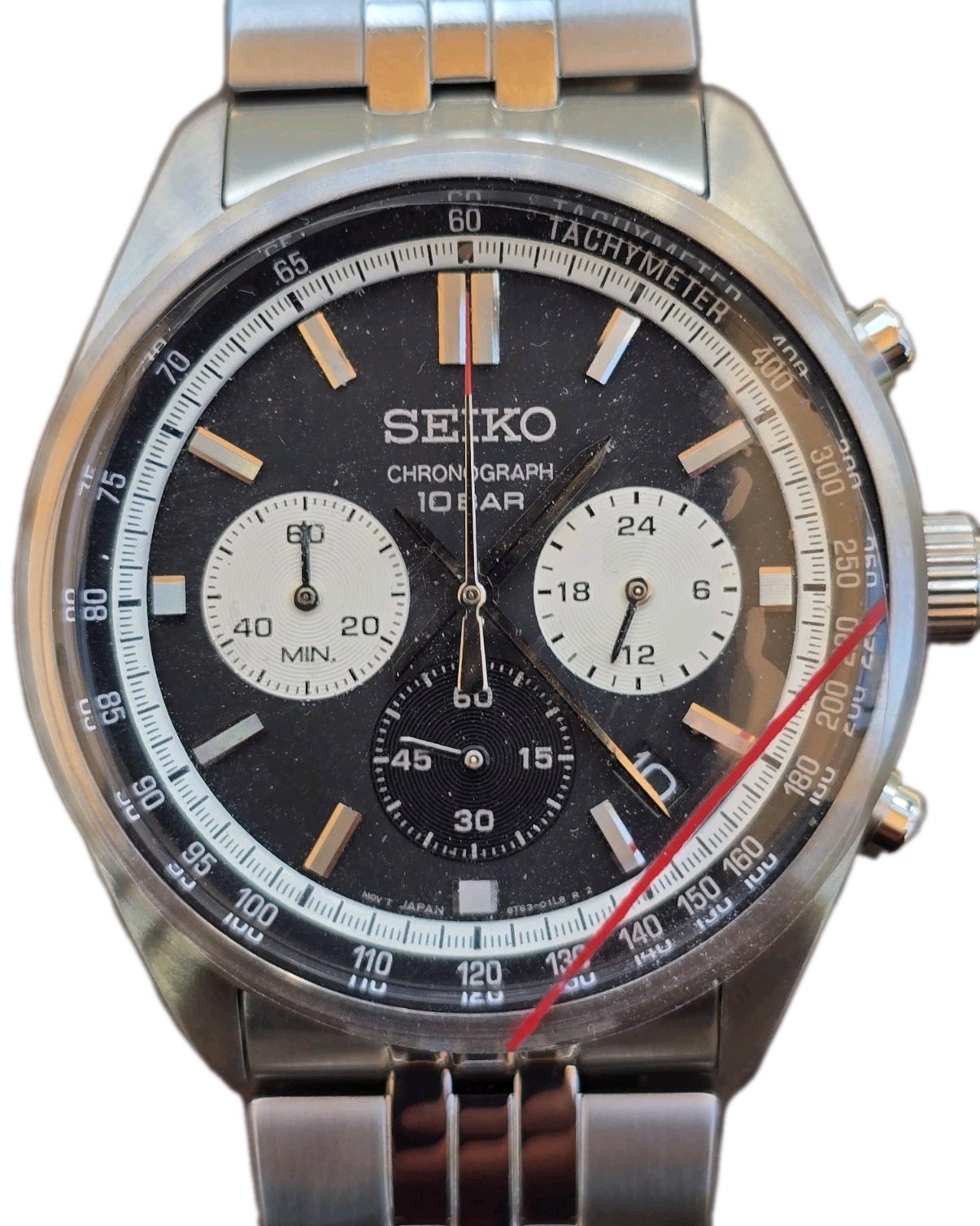 Seiko 41.5mm Essentials Quartz Chronograph 8T63 100M Tachymeter Men’s Watch