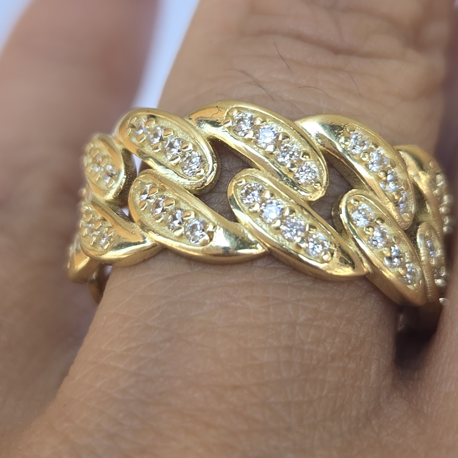 Solid 10k yellow Gold Cuban Ring Band