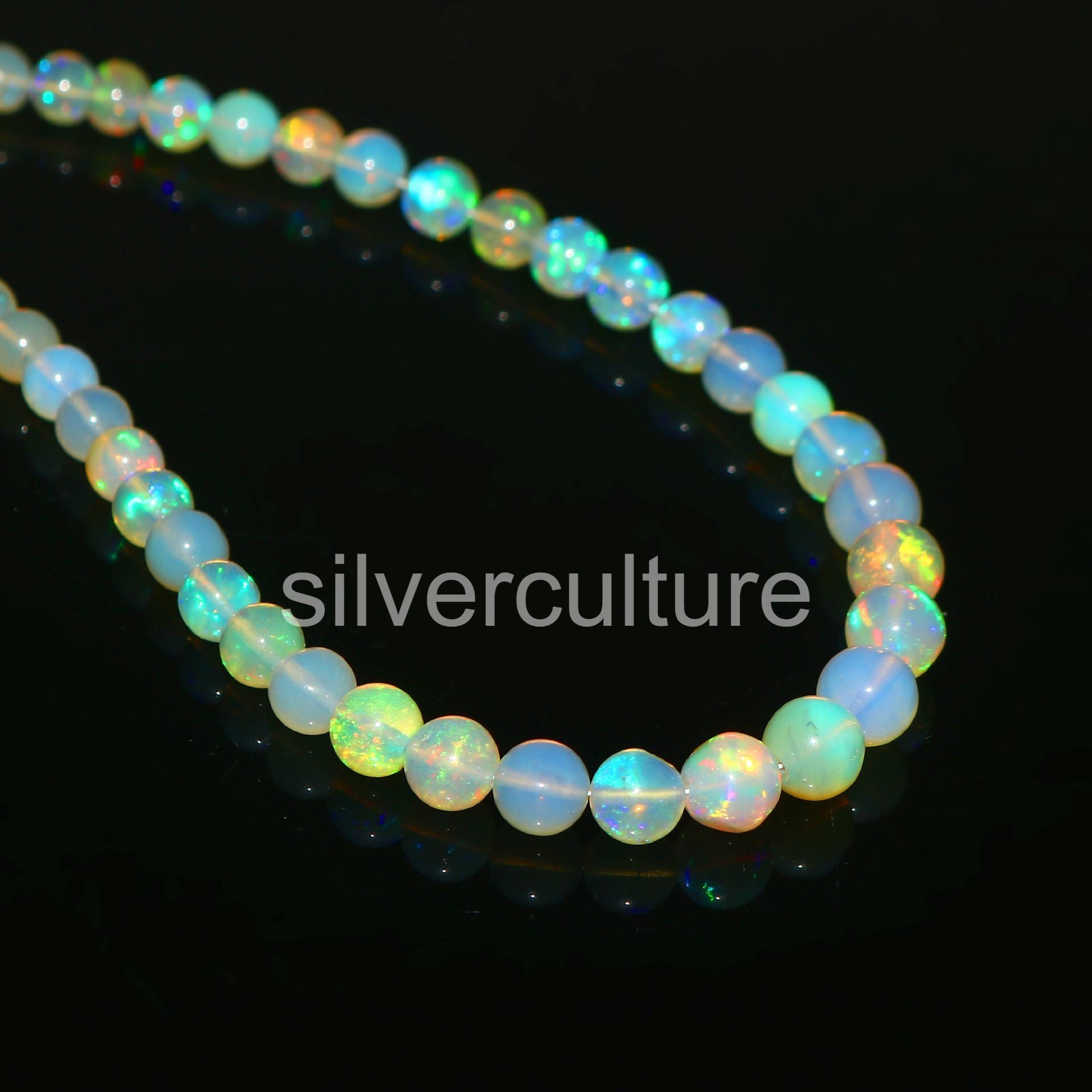 Top Quality Opal bead Round Opal beads White Opal Gift For Friend 551