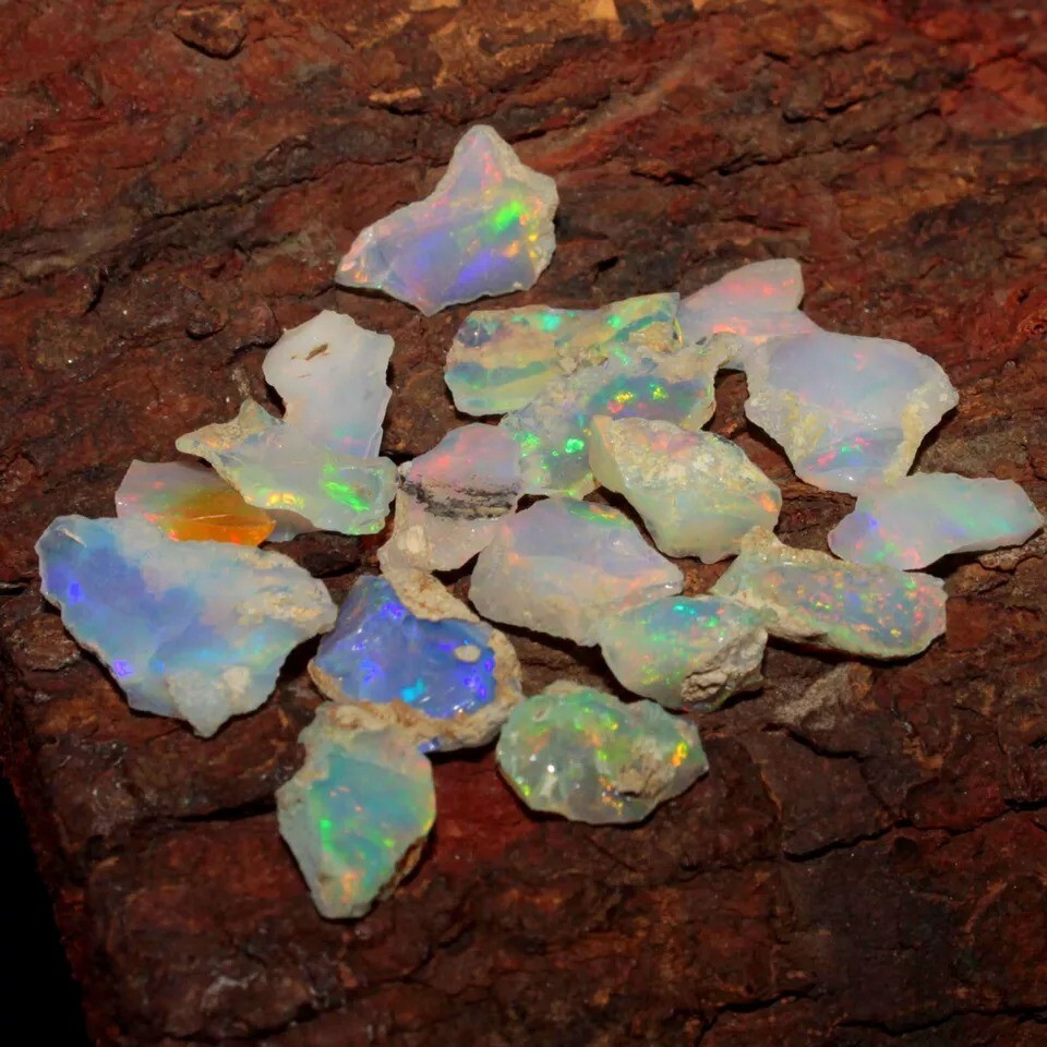 Dry Opal Rough Lot 10 Pieces Natural Ethiopian Welo Opal Raw AAA cut grade rough