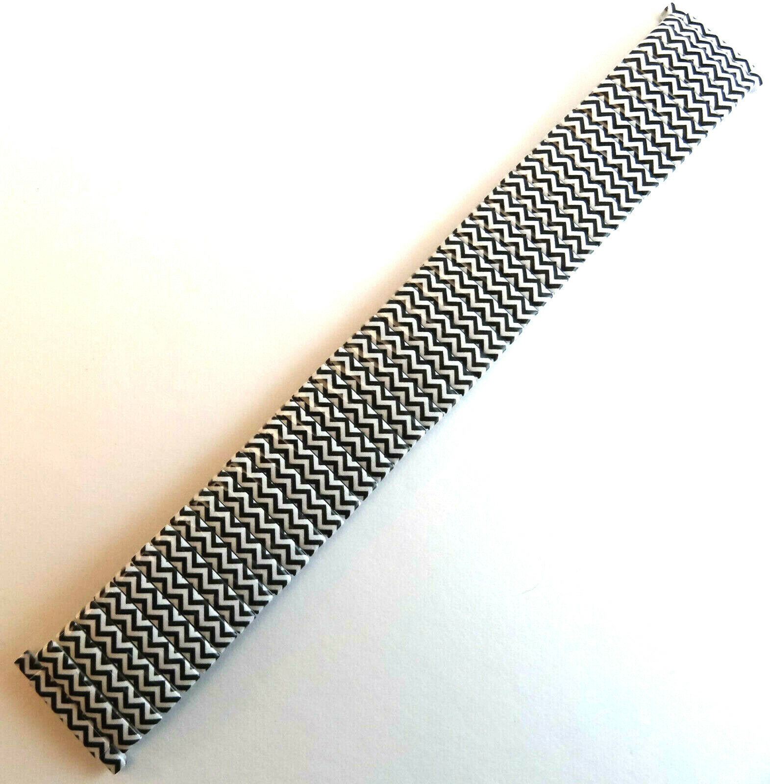 Black & White (Painted Enamel) on Stainless Steel Expansion 16-22mm Watch Band