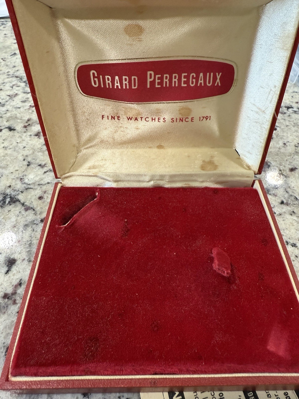 Rare 1960s Girard Perregaux 29mm Tank 17J S.Steel Manual Wind Watch W/Box
