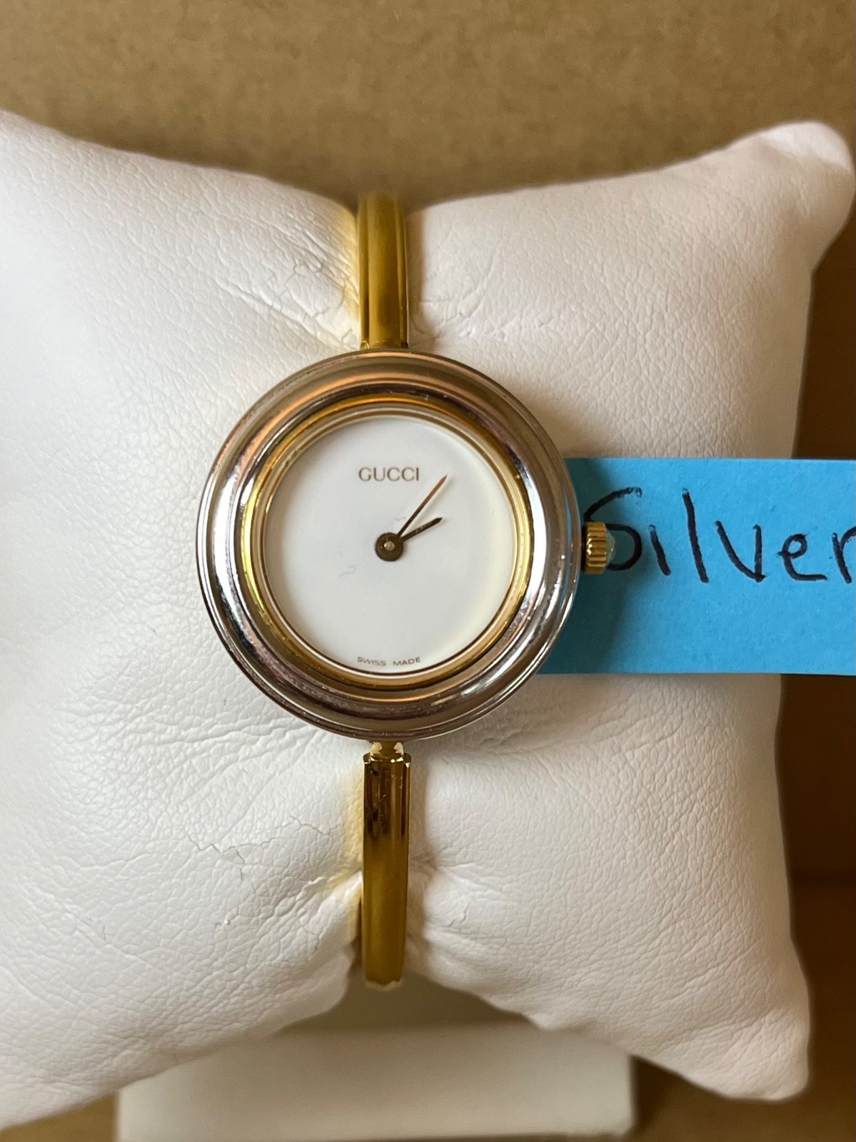 Interchangeable Silver Bezel fits Gucci models 1100/1200 – WATCH NOT INCLUDED