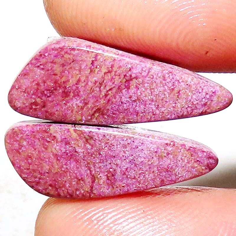 13.45 CT 9x26x4mm 100% Natural STICHTITE Purpurite Pair FANCY Shape Top Gemstone